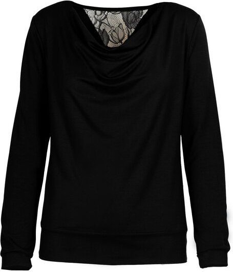 Langarmshirt aus Bambus mit Spitzeneinsatz - Lasalina