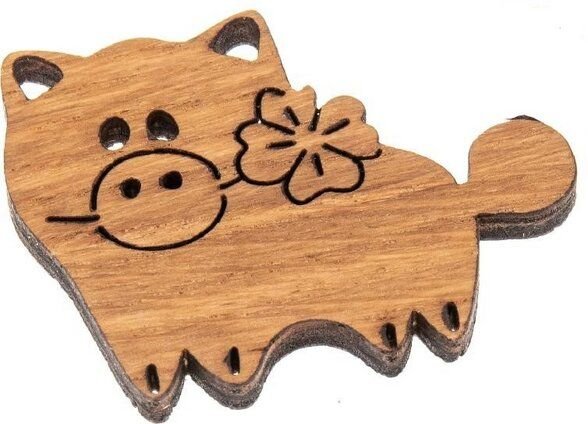 ReineNatur Glücksschwein Magnet aus Eichenholz geölt - 4er-Set