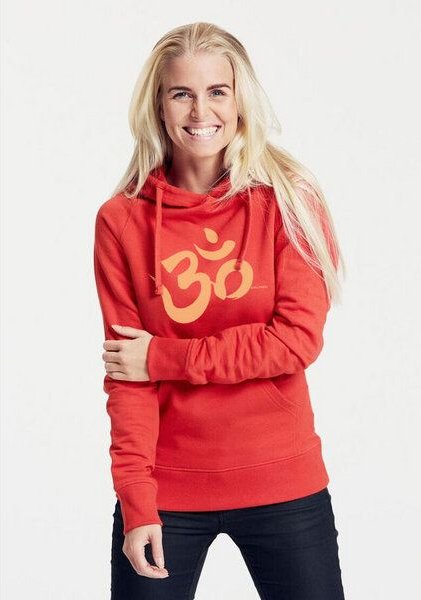 Peaces.bio - handbedruckte Biomode Bio-Damen-Kapuzensweater "Om"