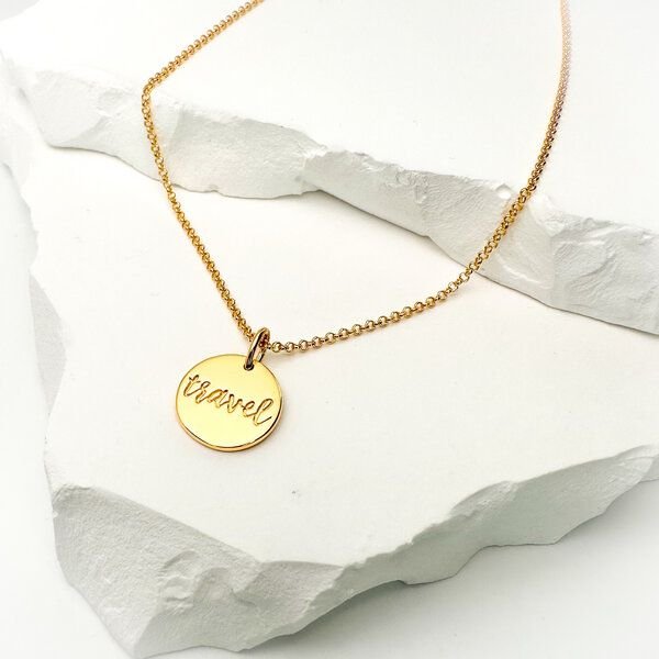 MOANINA Kette Travel Coin - 925 Silber/18k Gold Vermeil - 3 Längen