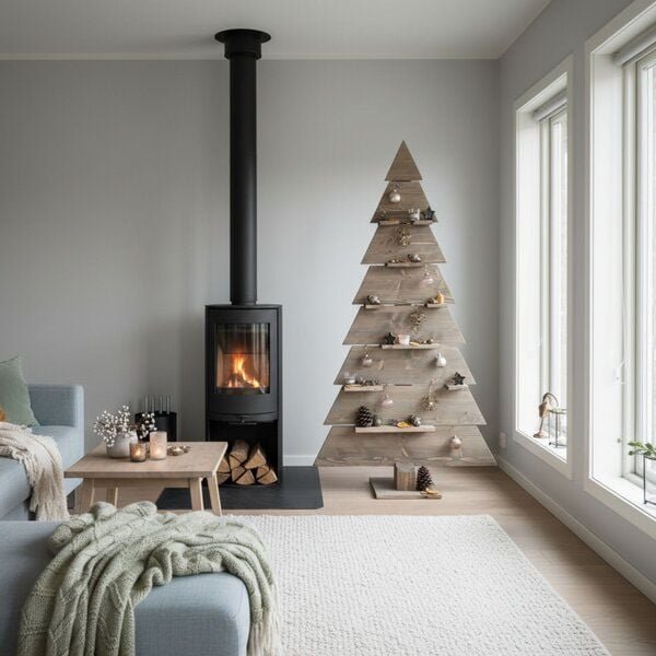 Baumkrone Nachhaltiger Weihnachtsbaum aus Holz (175 cm Höhe)