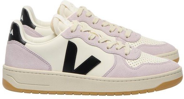 Veja Damen-Sneaker V-10 Prime Leather Pure Black Parme