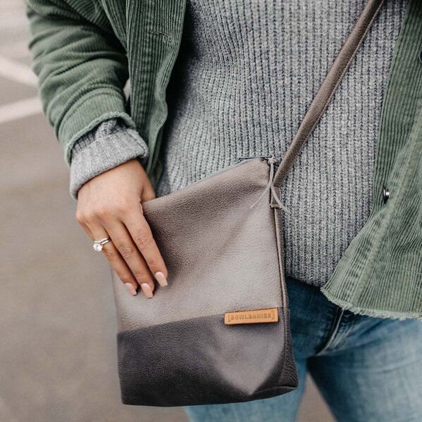 BOWLEANIES TASCHEN Umhängetasche aus Lederfaserstoff