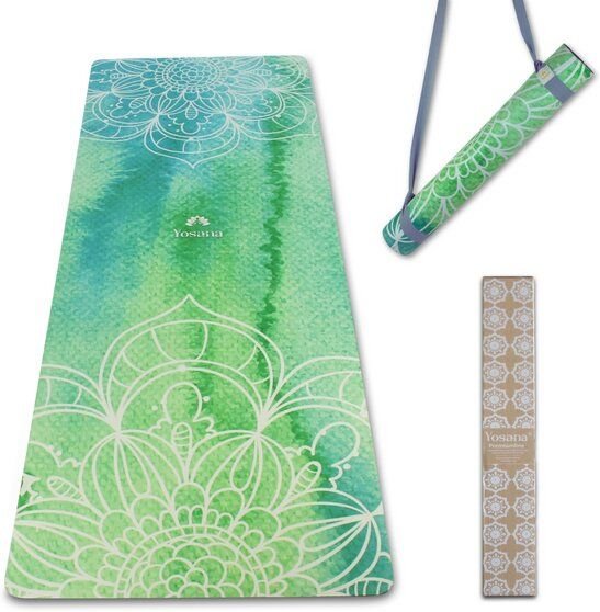 Yosana Mikrofaser Naturkautschuk Yogamatte für Hot Yoga / Bikram Yoga / Yoga Nidra (Indian Spring)