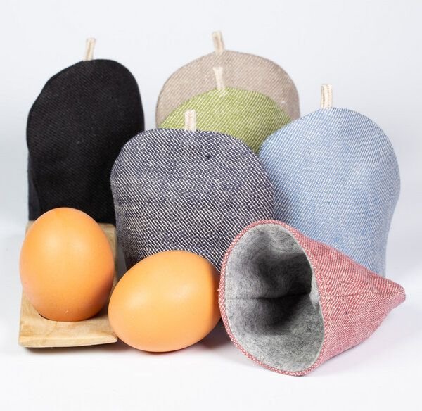 nahtur-design Eierwärmer aus Bioleinen mit Feinloden | Bring Farbe auf Deinen Tisch