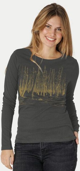Peaces.bio - handbedruckte Biomode Damen Langarmshirt Woodland