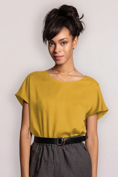 l'amour est bleu Kurzarmbluse aus Tencel