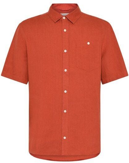 KnowledgeCotton Apparel Regular Leinen-Shirt mit kurzen Ärmeln Hemd - GOTS/Vegan