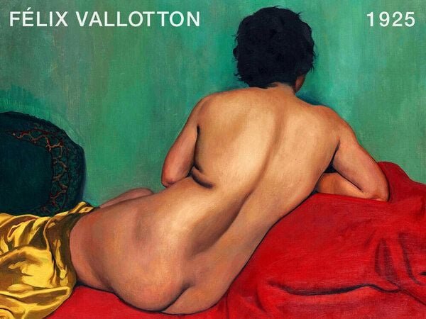 Photocircle Poster / Leinwandbild - Félix Vallotton: Nude dos sur un canapé rouge (1925)