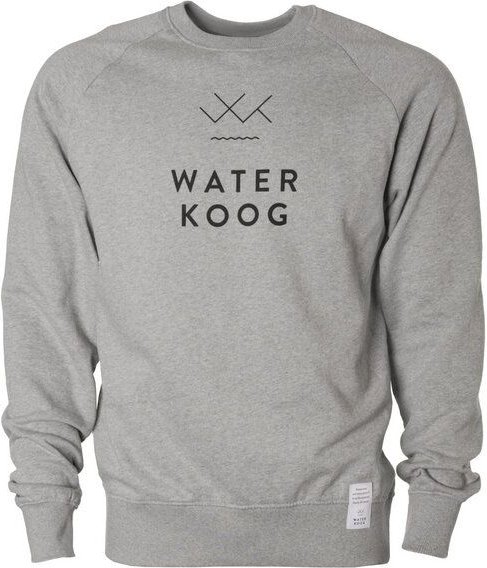 Sweatshirt WATERKOOG , grau meliert, schwarzer Print, Biobaumwolle, unisex