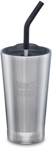 Klean Kanteen Edelstahl Trinkbecher - Tumbler 473ml, mit Trinkhalm, isoliert in frischen Farben
