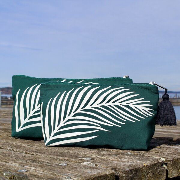 Schönes aus Indochina 2er-Set Kosmetiktaschen aus Upcycling-Baumwollstoffen