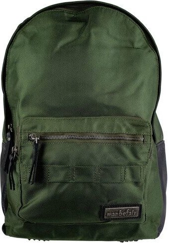 manbefair Klassischer City Rucksack Bergen aus recyceltem Nylon Gewebe und Rinds-Leder