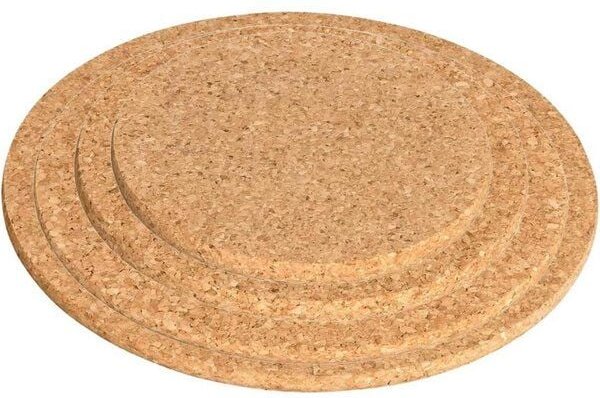 Kork-Deko 4er-Set Untersetzer mit verschiedenen Größen (15,20,25,30 cm)