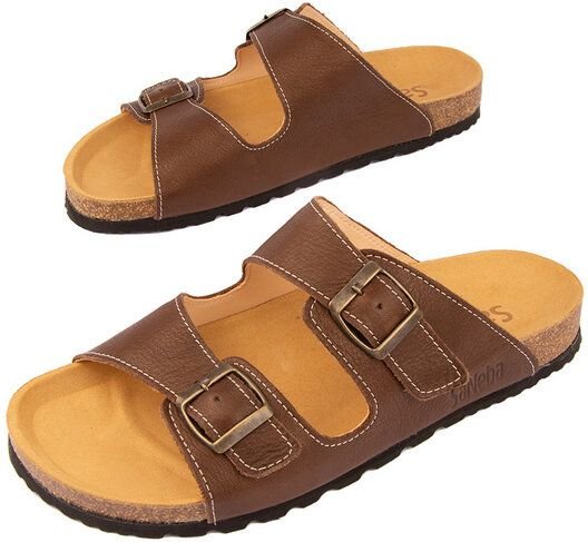 SaNeba Zweiriemer Herren | BIO Leder - Soft Kork