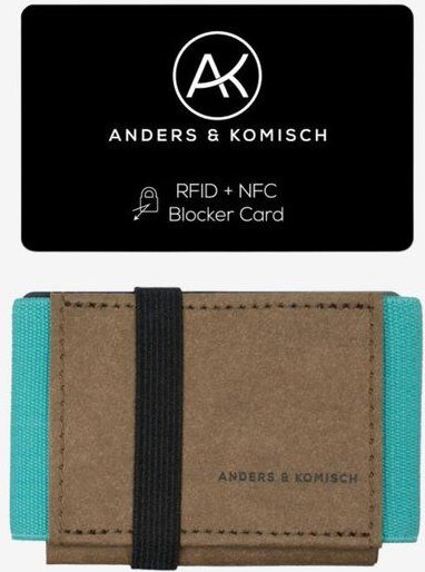 ANDERS & KOMISCH Kleiner Geldbeutel Braun mit RFID & NFC Schutz – A&K MINI Bundle Braun