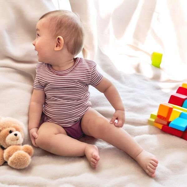 Baby S/S T-shirt Body gestreift 'OrganicEra' aus Bio-Baumwolle