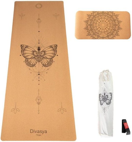 Divasya Yoga-Support-Set: Kork-Yogamatte & Yoga-Pad