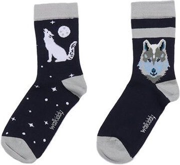 Baby Socken Bio-Baumwolle GOTS Singing Wolves von Walkiddy – weiche, elastische, nachhaltig produzierte Kindersocken, id...