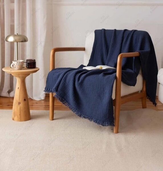 Sandiik Musselin Plaid Natural 100 × 200 cm