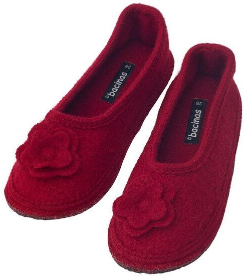 Bacinas Warme Ballerina Hausschuhe Damen Schurwolle Wollwalk Filzsohle