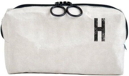 renna deluxe Kulturtasche und Kosmetiktasche mit Monogramm, vegan GRAU