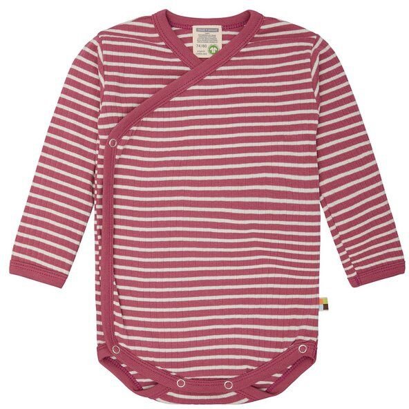 loud + proud Babys & Kinder Wickelbody langarm gestreift mit Rippe, GOTS-zertifiziert