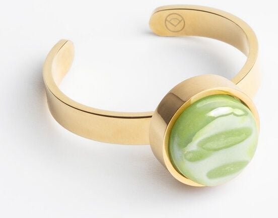 ALEXASCHA Größenverstellbarer Ring mit Stein | Goldring