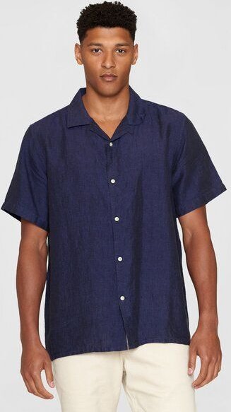 KnowledgeCotton Apparel Leinenhemd Box Fit - Short Sleeve - aus Bio-Leinen