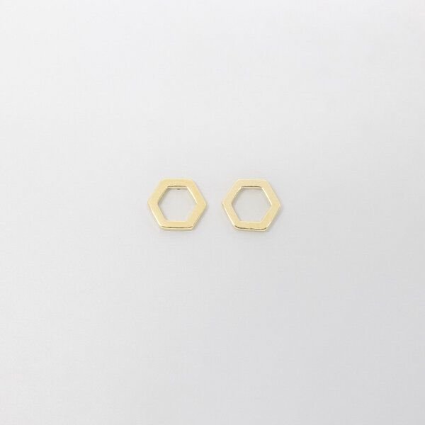 fejn jewelry Ohrstecker 'open hexagon'