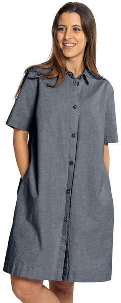 Elkline Damen Kleid Loose | Kurzarm Hemdblusenkleid Knopfleiste Baumwolle