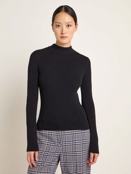 LANIUS Stehkragenpullover aus Bio-Baumwolle