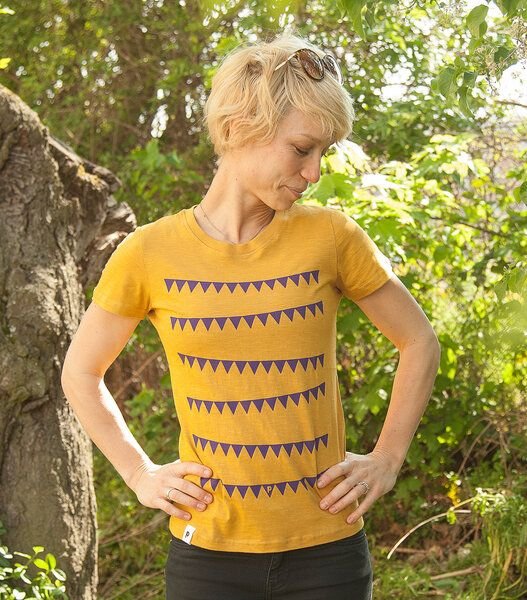 päfjes Wimpel - fair gehandeltes Frauen T-Shirt - aus Baumwolle Bio - Slub