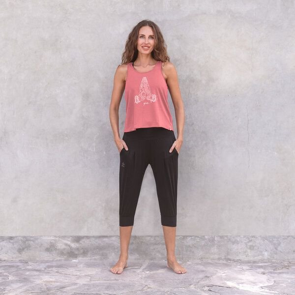 Jaya ALASKA GIVE - Damen - lockeres Top mit offenem Rücken aus Tencel-Baumwoll-Mix