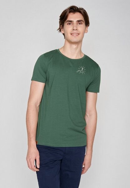 GREENBOMB Nature Mountain Sun Guide - Sportliches T-Shirt aus Bio-Baumwolle / hochwertiger Stick / Fair & Vegan