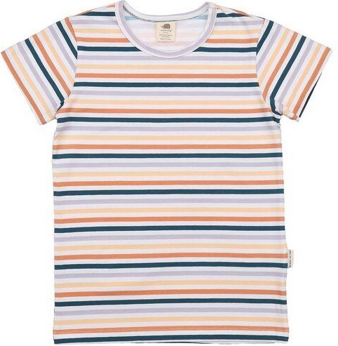 Thumbnail - Baby T-Shirt Colorful Stripes Bio-Baumwolle – bunt gestreiftes Kurzarmshirt von Walkiddy, GOTS-zertifiziert, weich, atmu...