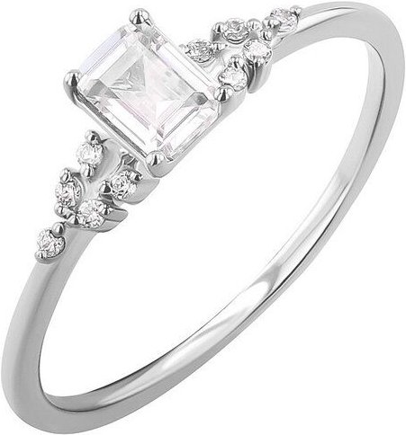 Eppi Verlobungsring mit Moissanit in Emerald-Form Adva