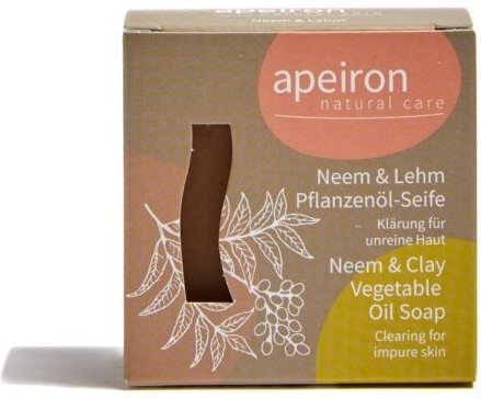 Thumbnail - apeiron Pflanzenöl-Seife Neem & Lehm 100g - Klärung für unreine Haut