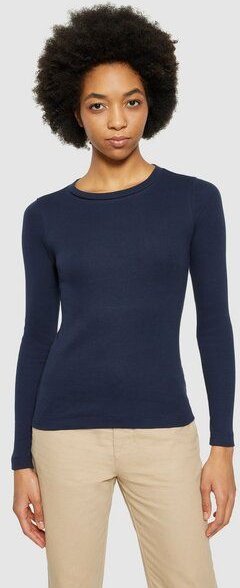 KnowledgeCotton Apparel Langarmshirt - Rib Scoop neck long sleeved - aus Bio-Baumwolle