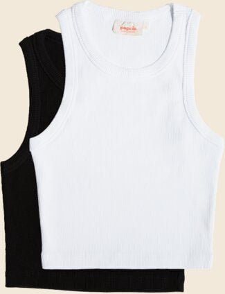 popeia Crop Top Set aus festem Bio-Baumwoll Stoff (gerippt)