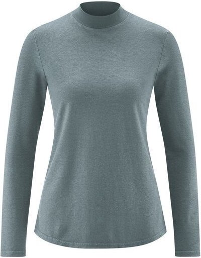 HempAge Damen Langarm-Shirt mit Stehkragen Hanf/Bio-Baumwolle