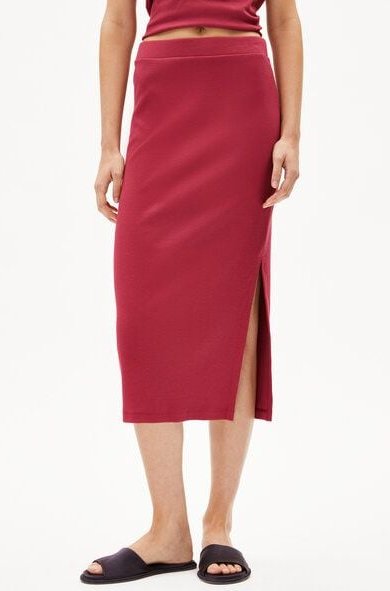 ARMEDANGELS AZITAA RIB MIDI SKIRT - Damen Ripp-Jerseyrock aus Bio-Baumwoll Mix