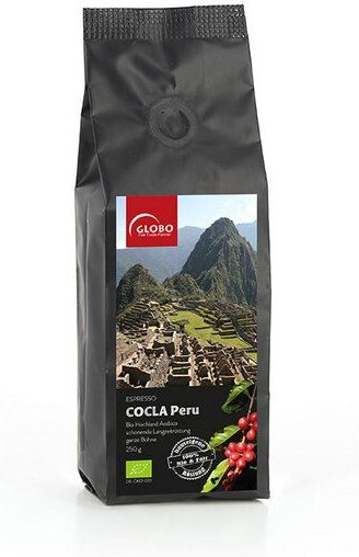 GLOBO Fair Trade Bio-Espresso COCLA PERU, gemahlen oder ganze Bohne