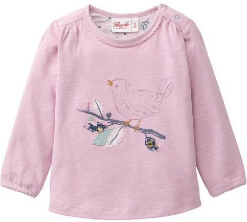 People Wear Organic Langarm-Shirt, Flieder, "Vogel", Bio-Baumwolle