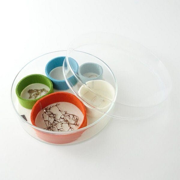 matilda k. manufaktur Schmuckaufbewahrung Schmuckschale 'luise' aus Glas mit Einsätzen aus Wollfilz