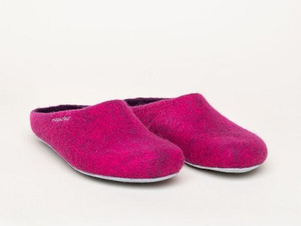 Magicfelt Filz-Hausschuh AP 701 aus 100% Merino-Wolle | Pantoffeln für Damen & Herren mit hochwertiger Ledersohle - Made...