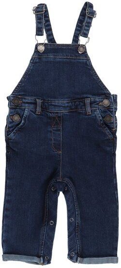 Thumbnail - Jeans-Strampler Baby Bio-Baumwolle Dunkelblau – Latzhose von Walkiddy, mitwachsend, weich gefüttert – nachhaltige, hautf...
