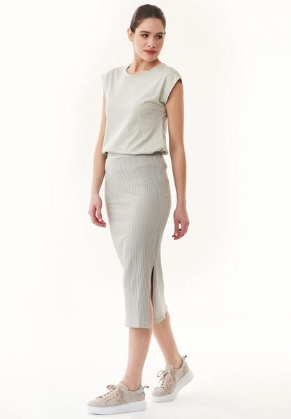 ORGANICATION Gerippter Maxirock aus Bio-Baumwolle