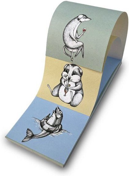 Notizblock 3er-Set »Prösterchen« von LIGARTI | Recyclingpapier | Schreibblock mit wechselnden Motiven