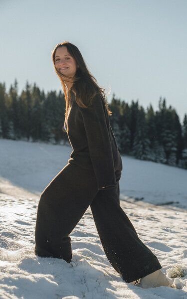 Kopyto EMU – Damen Wollhose, Bequeme Stoffhosen aus 100 % Merinowolle RWS